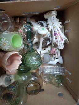 Box of vintage glass and ceramic vases Goodwill Location