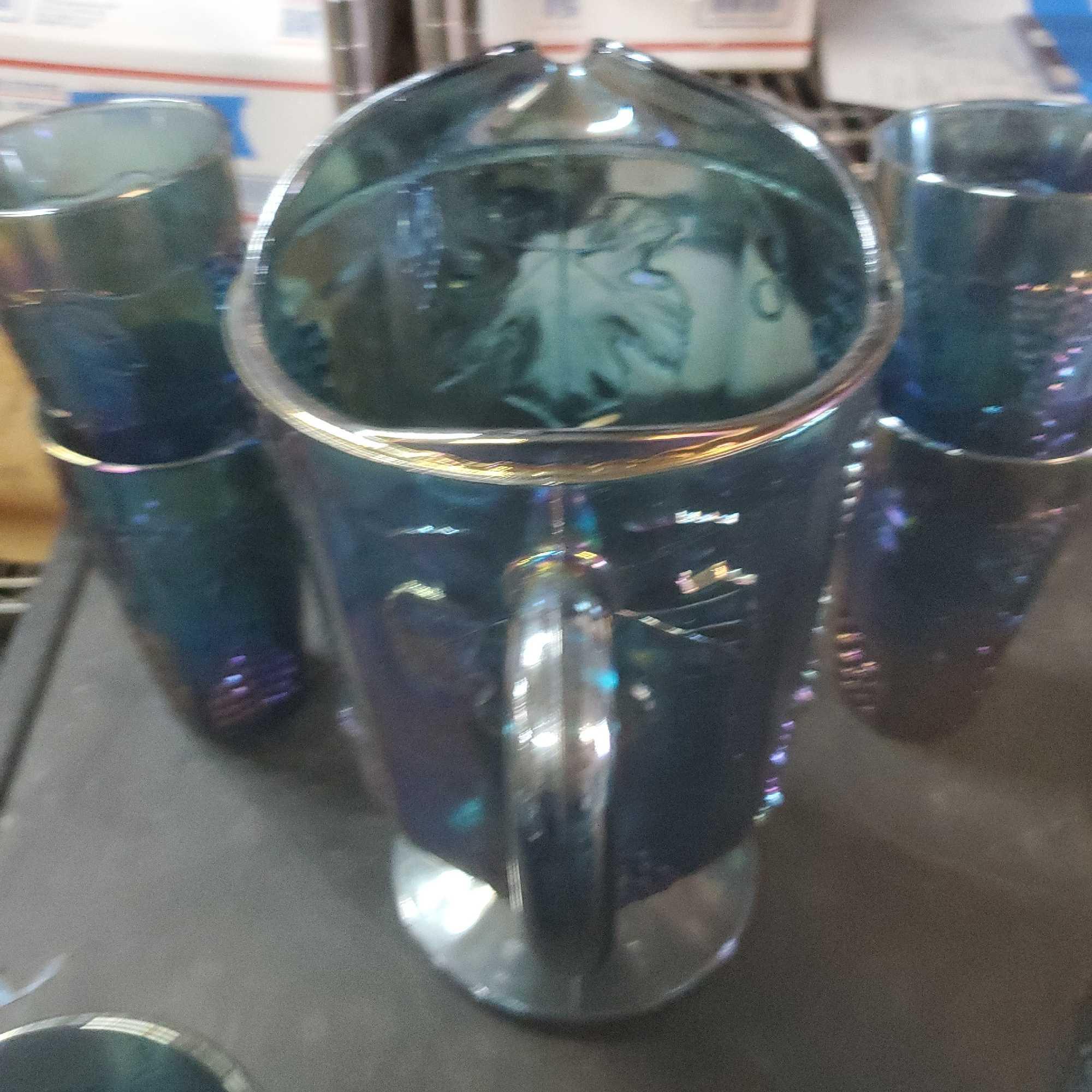 Vintage carnival glasses and pitcher Goodwill Location