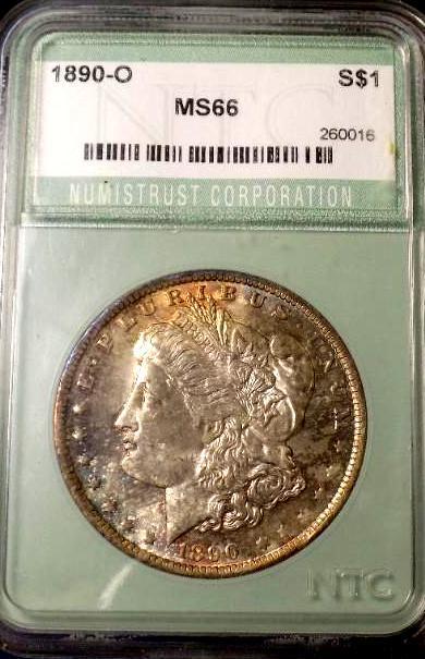 Morgan Silver Dollar 1890 O Gem Bu Rare Date Rainbow Slabbed Original High Grade Mega Rare $$$$