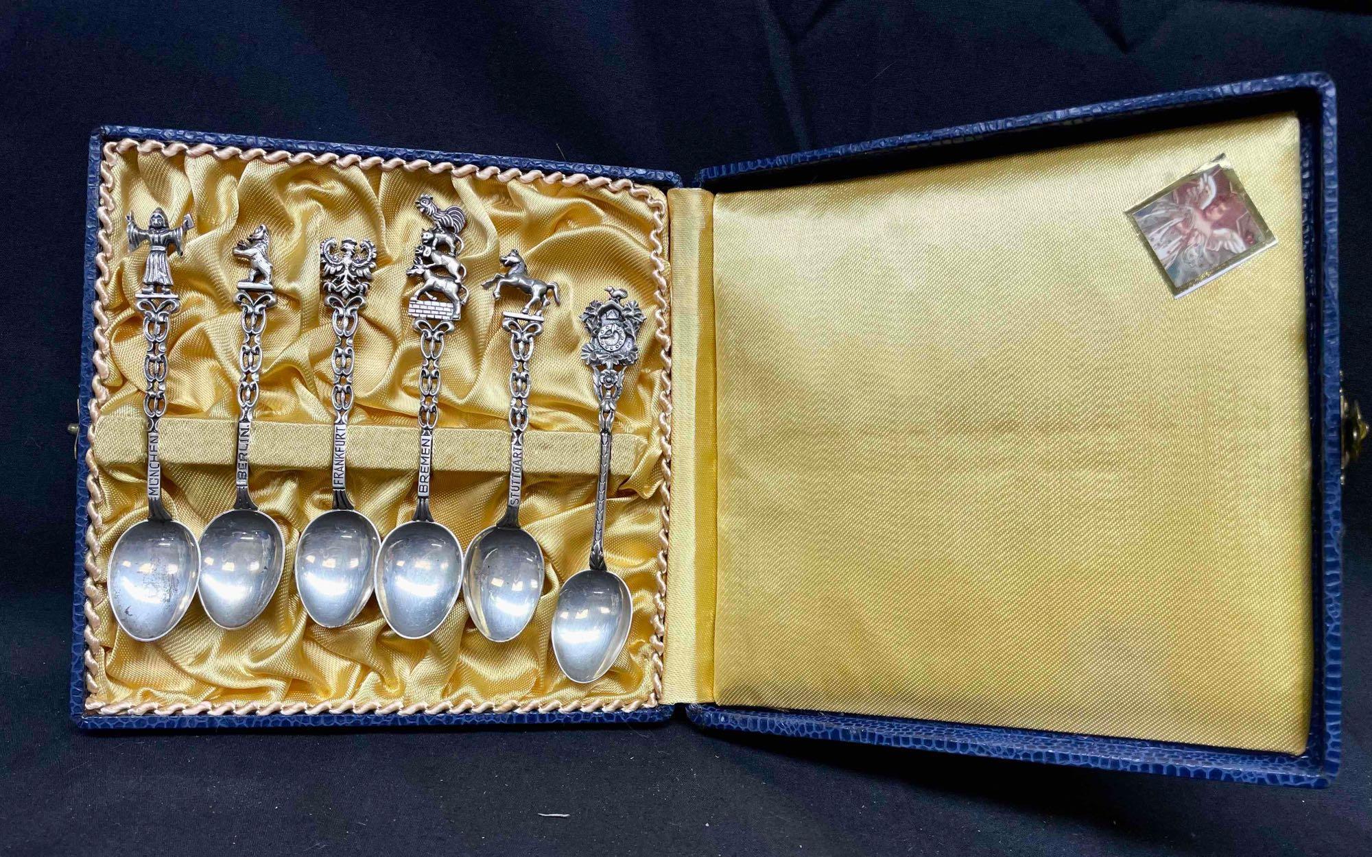 18k Gold Fancy Spoon Set. May be Plated. 53.9g 836 German mark