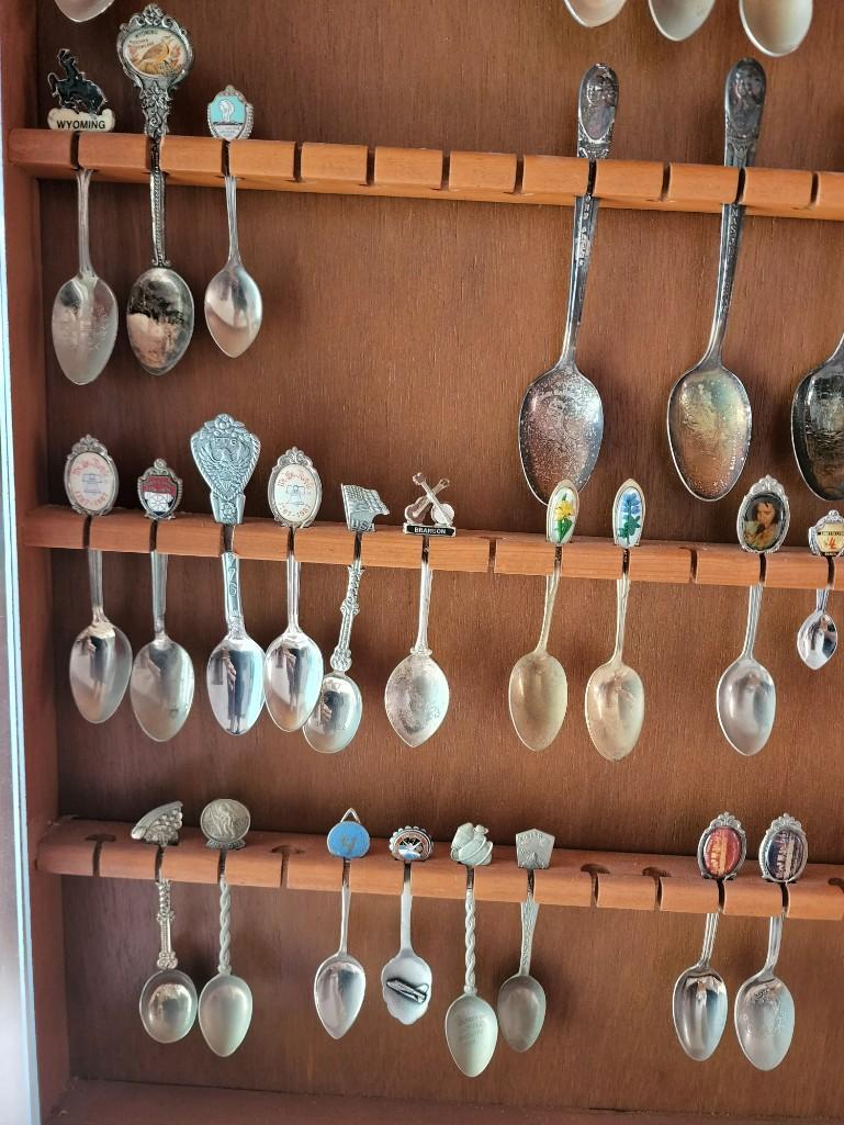 Spoon Collection Various Optional Wood Spoon Display Case Plexi Doors 48in wide x 30in tall