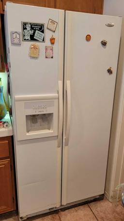Whirlpool gold side by side refrigerator freezet