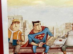 Pausa Pranzo by Daniela Volpari Signed Illustration Superman