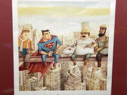 Pausa Pranzo by Daniela Volpari Signed Illustration Superman