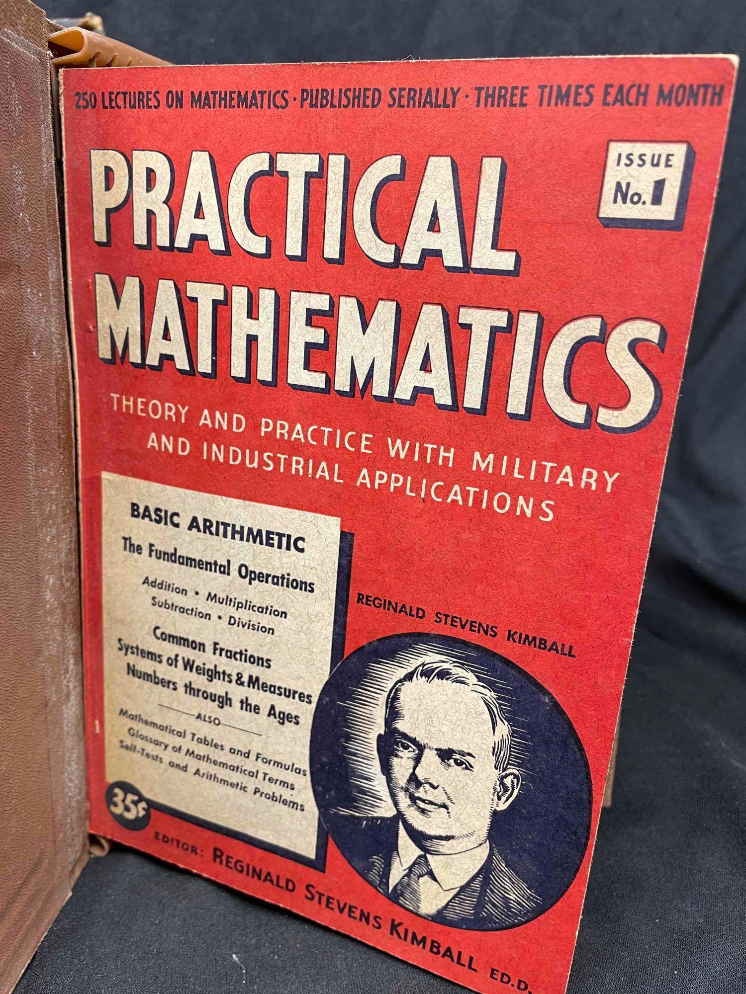 Old Vintage Books 1940s Practical Mathematics, Twentieth Century Dictionary