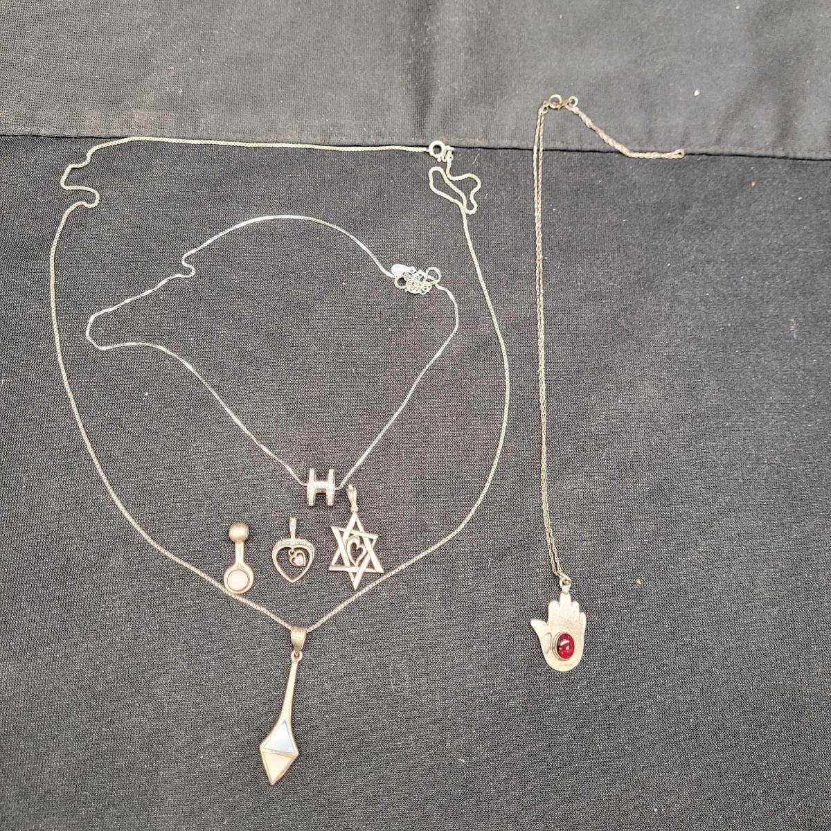 3 Necklaces And 3 Pendant 925 Silver