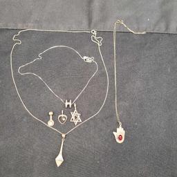 3 Necklaces And 3 Pendant 925 Silver