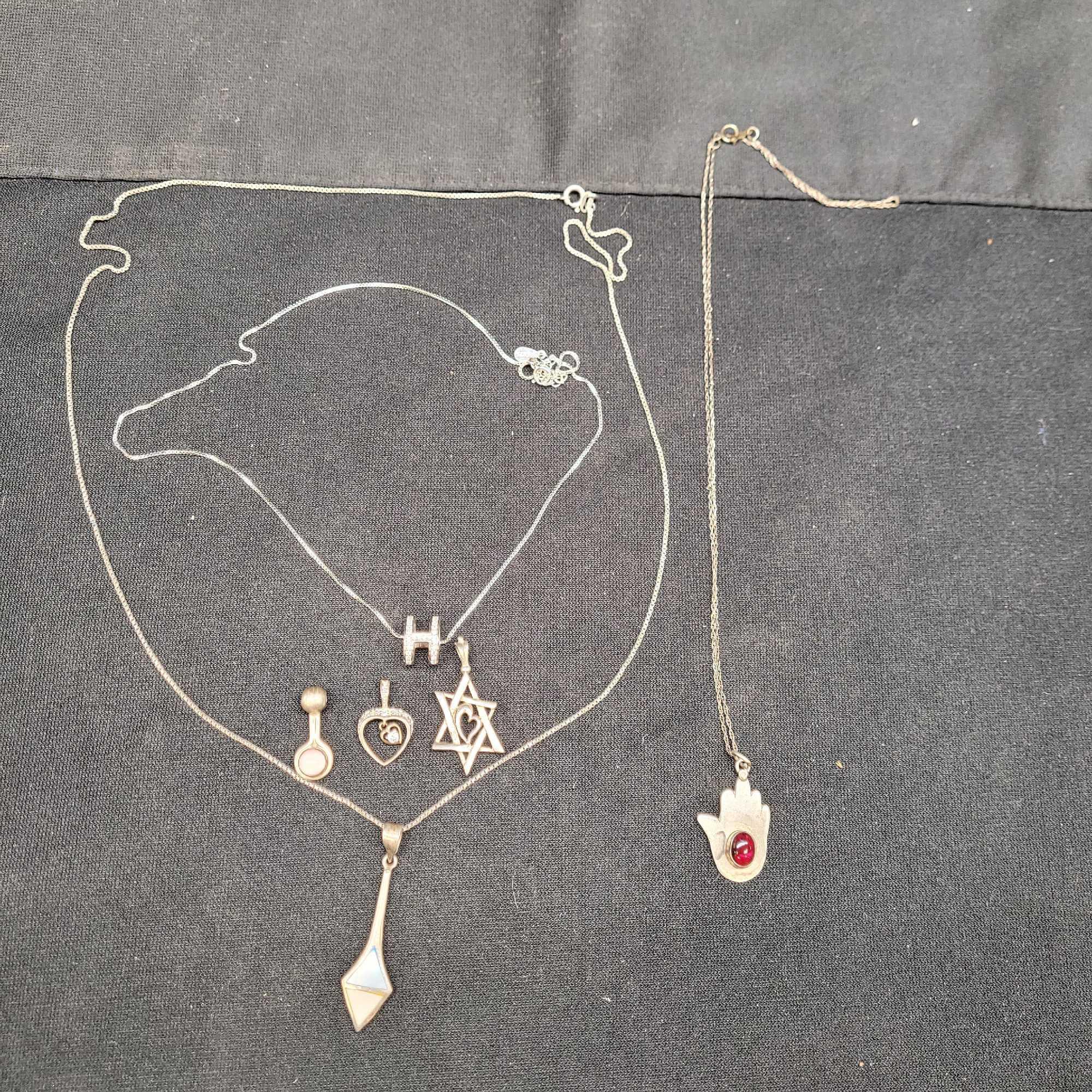3 Necklaces And 3 Pendant 925 Silver