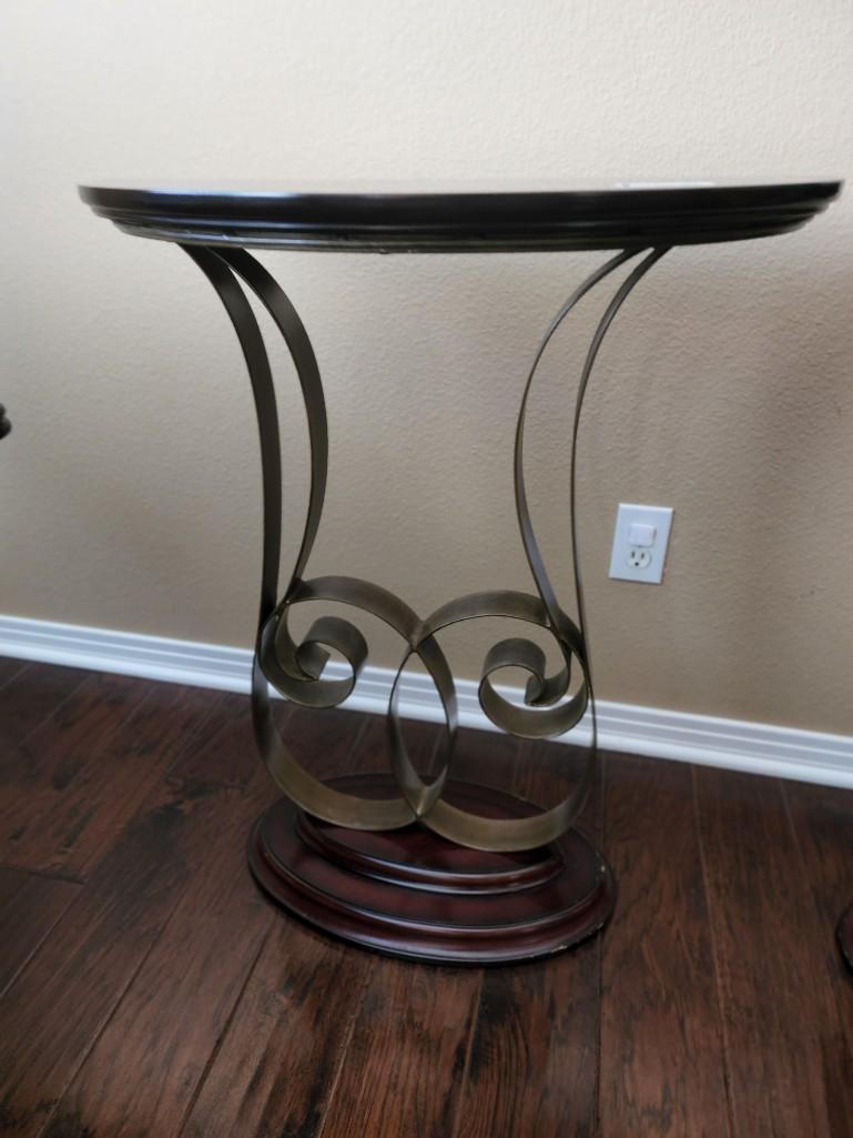Two End Tables half circle 32in tall
