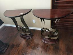 Two End Tables half circle 32in tall