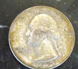 Washington Silver Quarter 1943 Gem BU Rainbow Toned Stunner