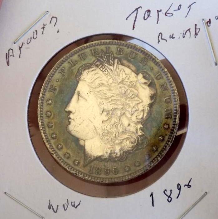 Morgan Silver Dollar 1896 Gem BU Target Monster Rainbow Looks Proof Rare Find $$$$