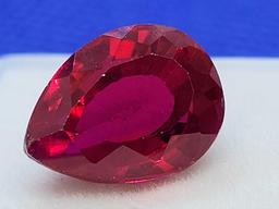 Super Sparkly 7.89ct Pear Cut Red Ruby Stunning Gemstone