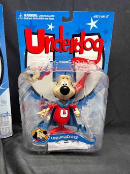 Underdog Action Figures by Mezco Toys. Riff Raff, Simon Barsinister, Sweet Polly Purebread