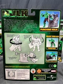 Marvels The Hulk Movie Action Figures 2003 Toybiz Super Poseable, Smash Crunch Punching Hulk MOC