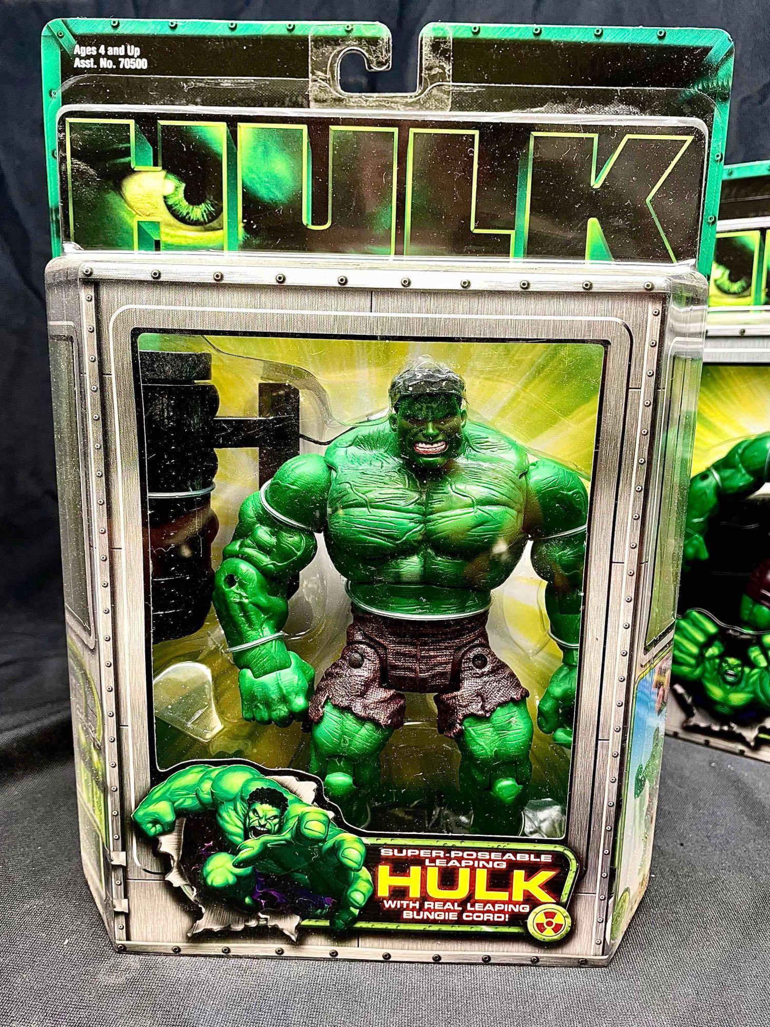 Marvels The Hulk Movie Action Figures 2003 Toybiz Super Poseable, Smash Crunch Punching Hulk MOC