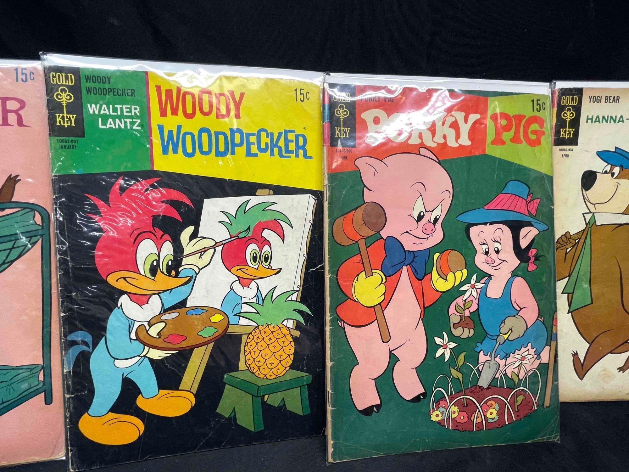 15 Vintage Gold Key Comics. Mickey Mouse, Woody Woodpecker, Tarzan, Yogi Bear, Bugs Bunny, more