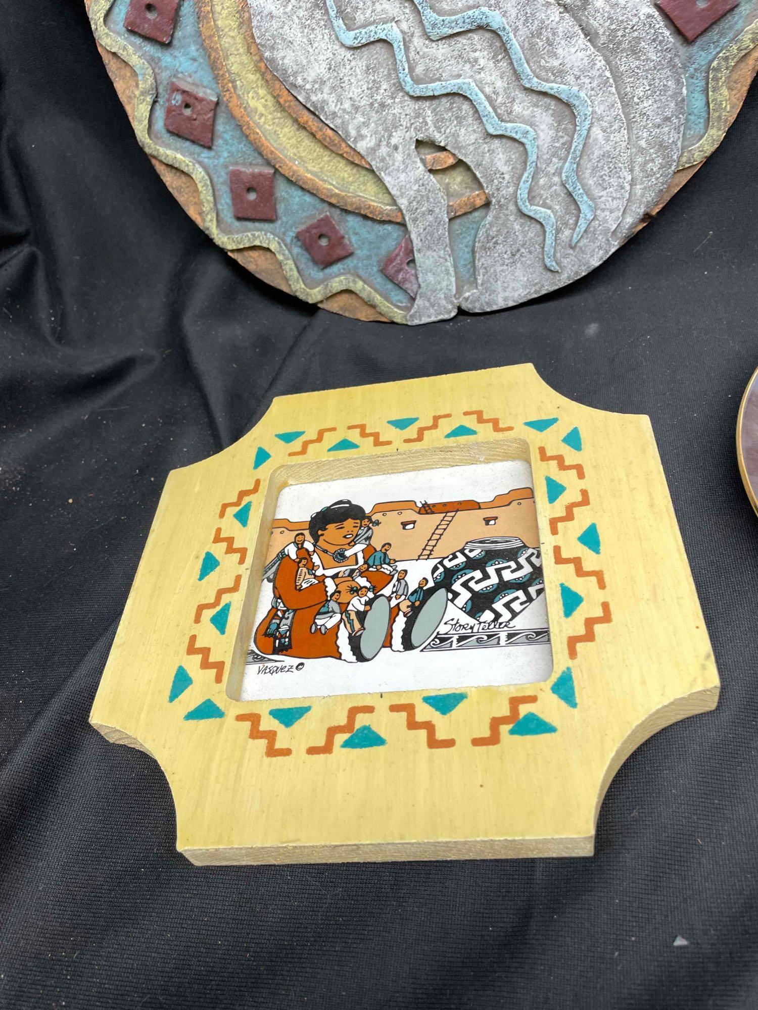Western and Native American Art. Danbury Mint Plates. Normal Rockwell, Garfield