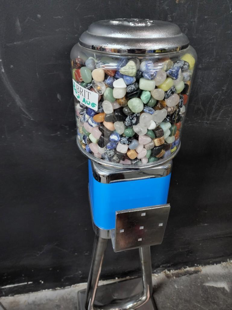 Beaver Vintage Candy Machine Full Of Polished Stones And Quarters