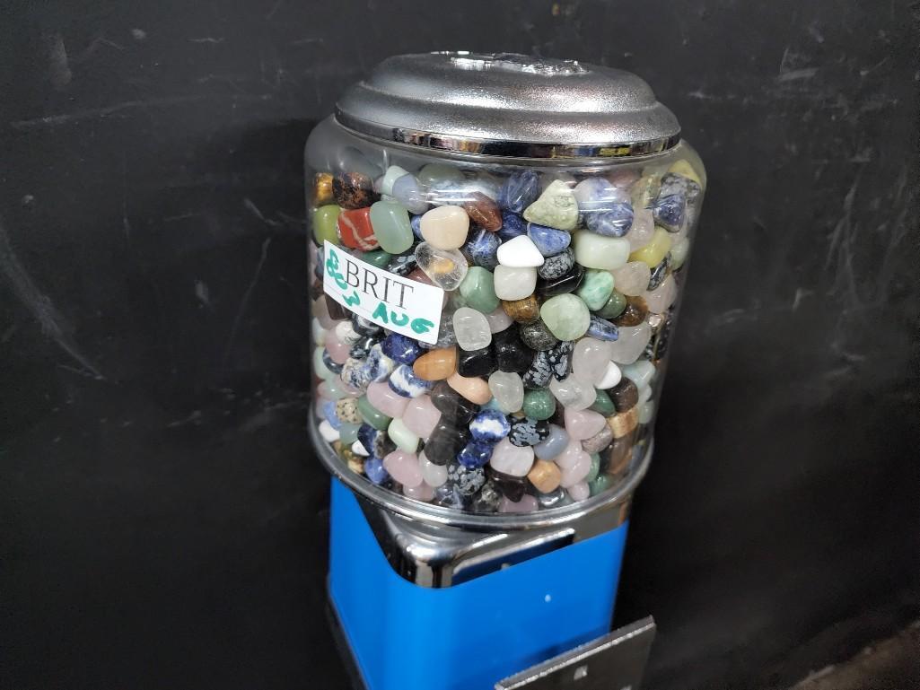 Beaver Vintage Candy Machine Full Of Polished Stones And Quarters