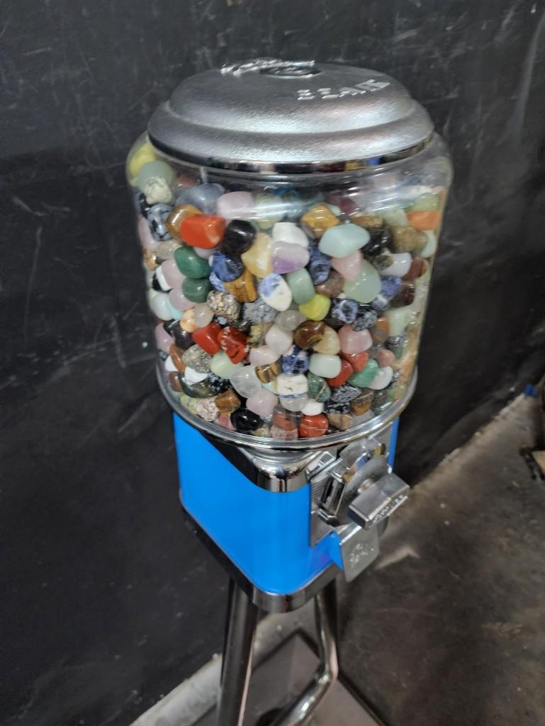 Beaver Vintage Candy Machine Full Of Polished Stones And Quarters