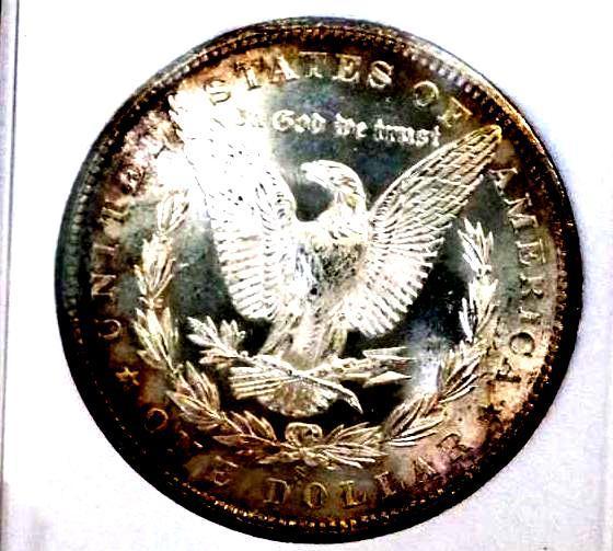 Morgan Silver Dollar 1880 S Gem Bu Pl Ms+++++++ Beautiful Peripheral Original Tones High Grade Pq