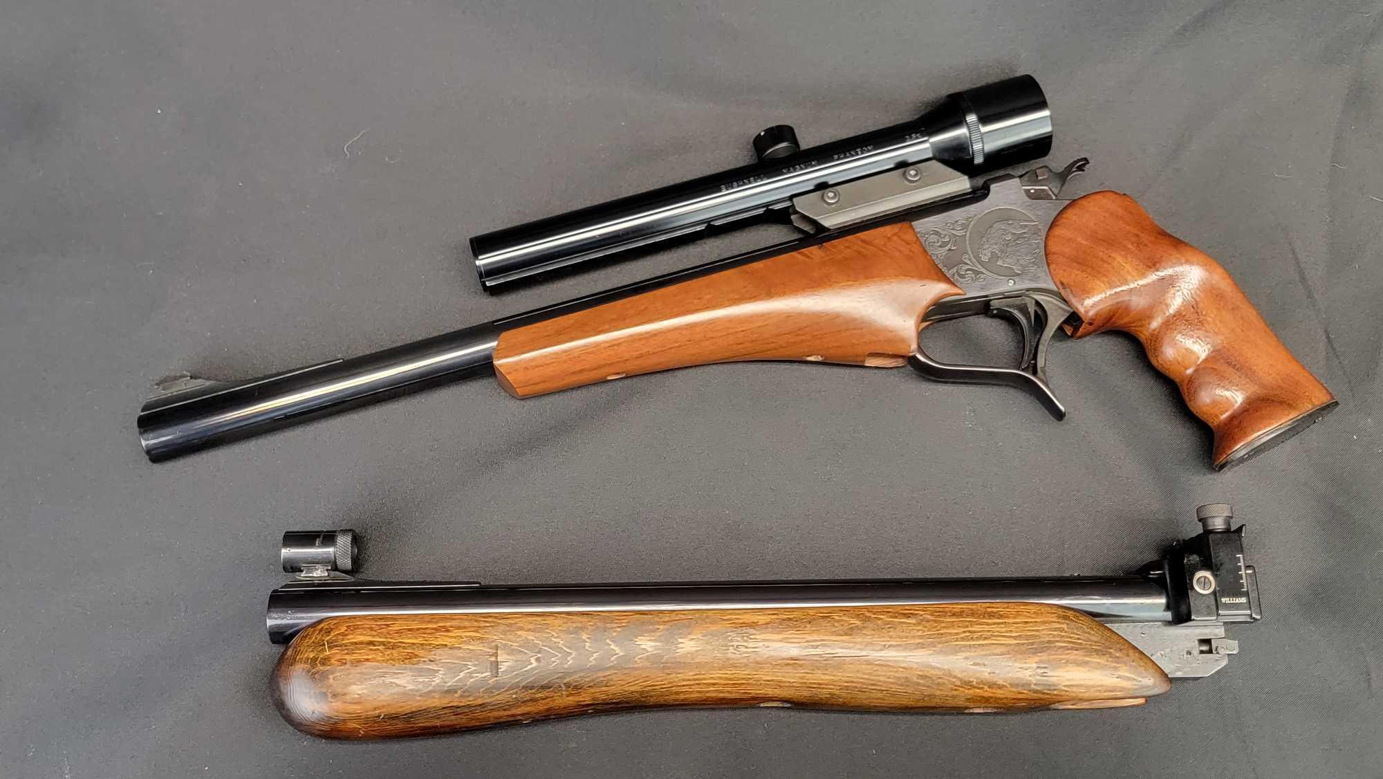 Thompson Scoped Contender Pistol, .223 Super 14 w/ Extra 7mm Barrel