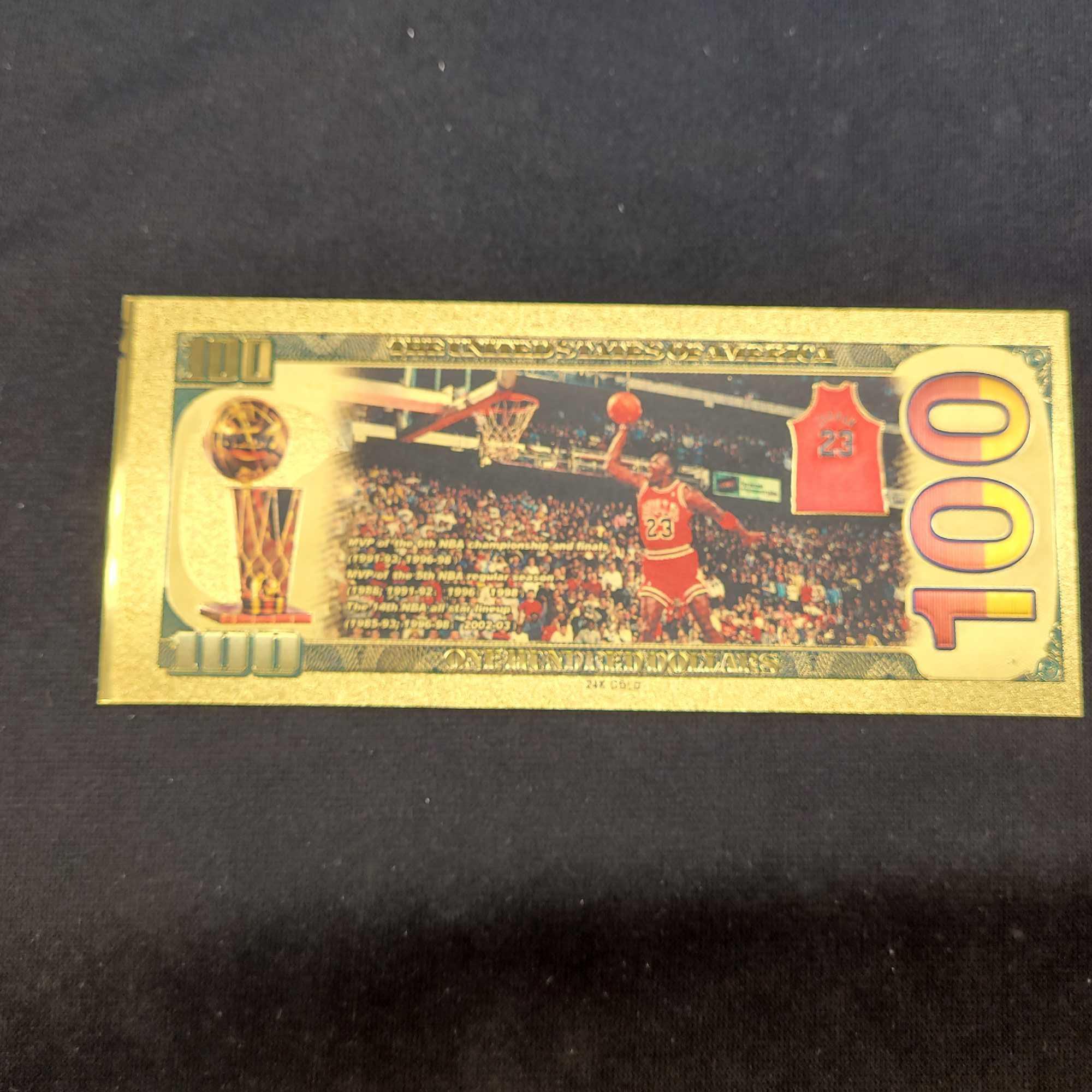 24k Gold 100 Bills Michael Jordan With COA