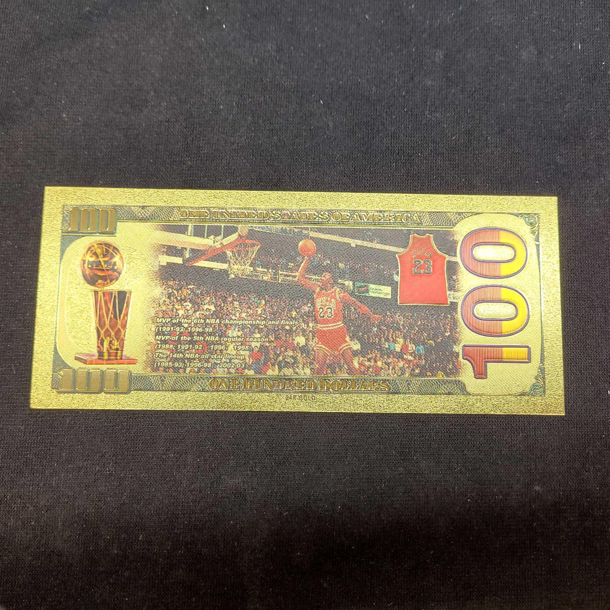 24k Gold 100 Bills Michael Jordan With COA