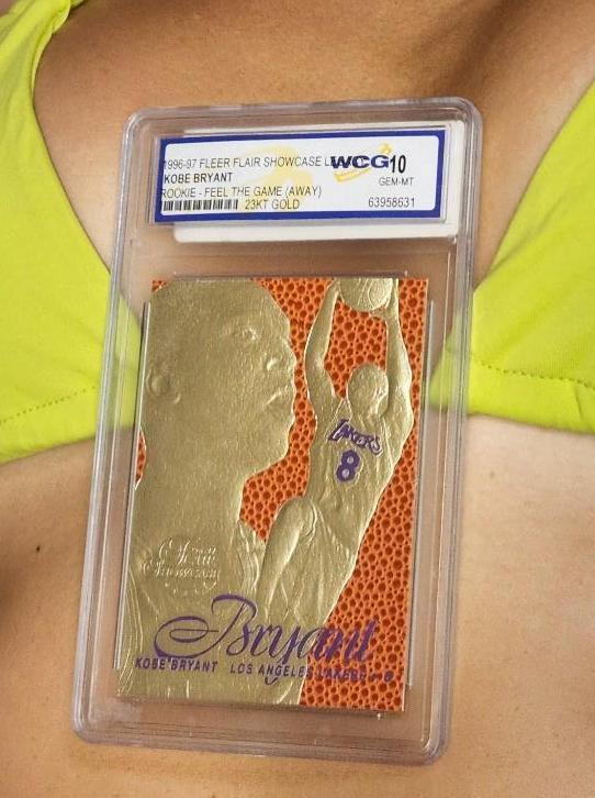 96-97 23k gold Fleer Flair Showcase Kobe Bryant WCG 10