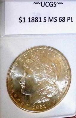 Morgan Silver Dollar 1881 S Gem Bu High Grade Ms+++++++ Blazing With Pl Mirrors Rare Beauty