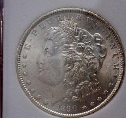 Morgan Silver Dollar 1890 P Gem Bu Blazing Luster Ms++++++ Slabed High Grade Stunner $$$$