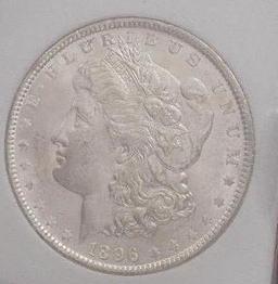 Morgan Silver Dollar 1896 Gem Bu Slabed High Grade Frosty White Ms++++++ Premium Coin