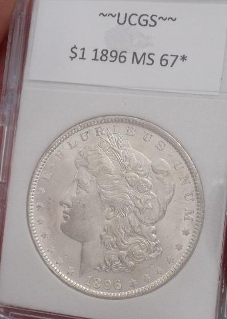 Morgan Silver Dollar 1896 Gem Bu Slabed High Grade Frosty White Ms++++++ Premium Coin