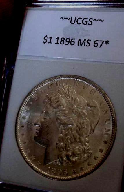 Morgan Silver Dollar 1896 Gem Bu Slabed High Grade Frosty White Ms++++++ Premium Coin