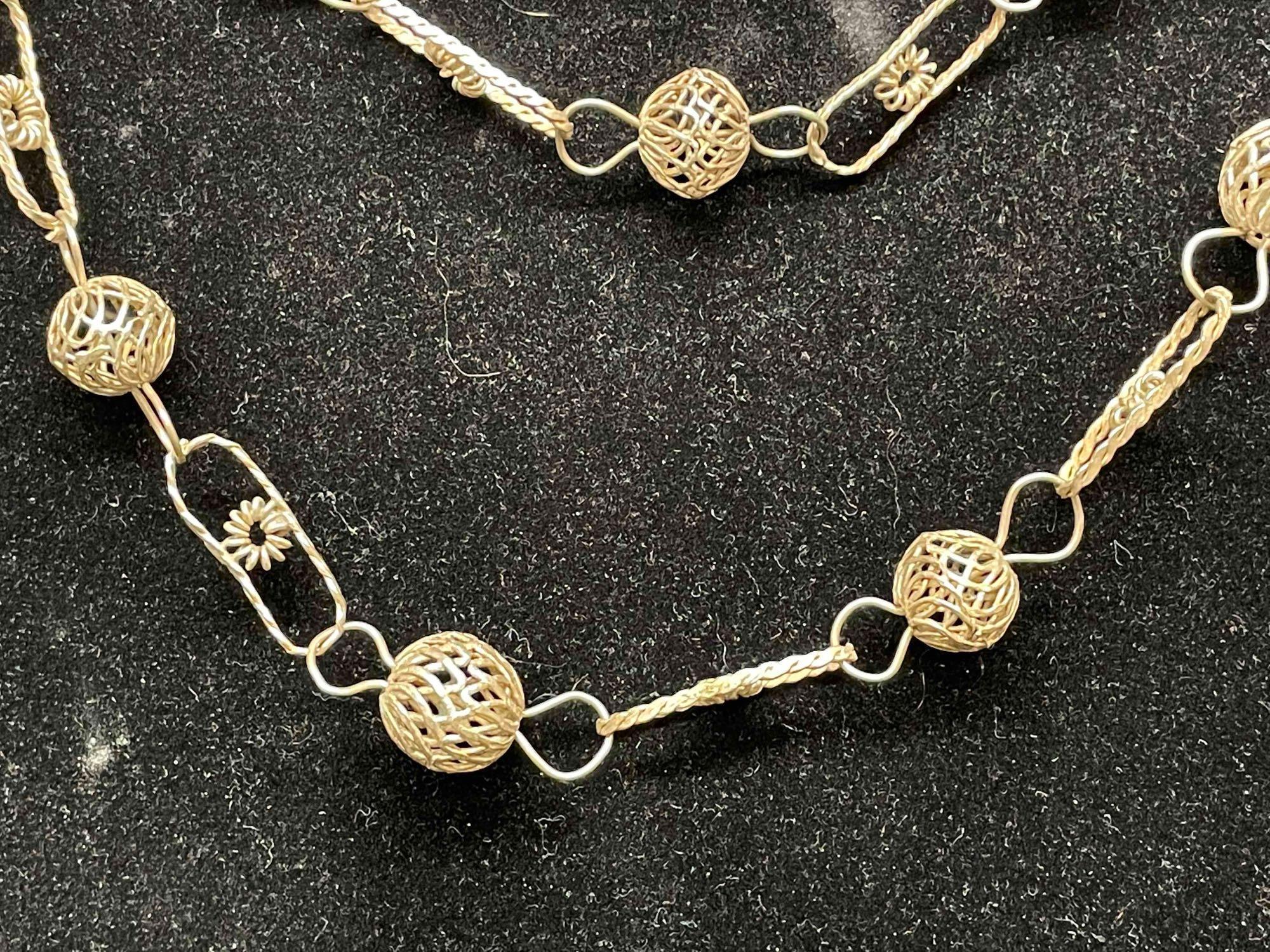 Unique Hand Made Necklace Possibly Appers to be Sterling