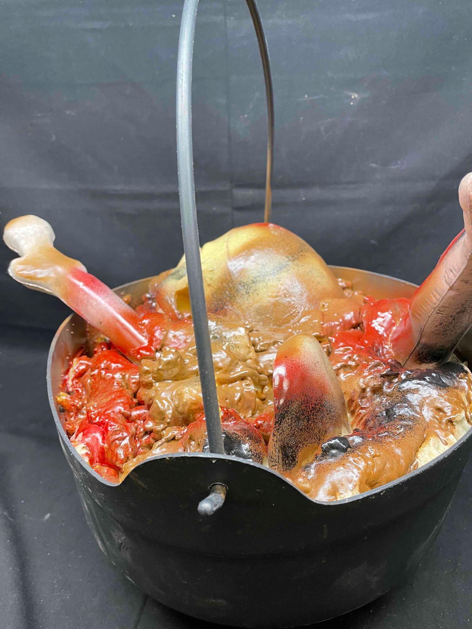 Halloween Pot / Cauldron Full of Body Parts, Bones and Rotting Slop Hand Made Local Artist