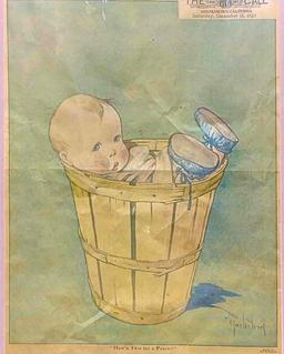 Basketful of Babies, from Charles Twelvetrees, Newspaper Page, 1923