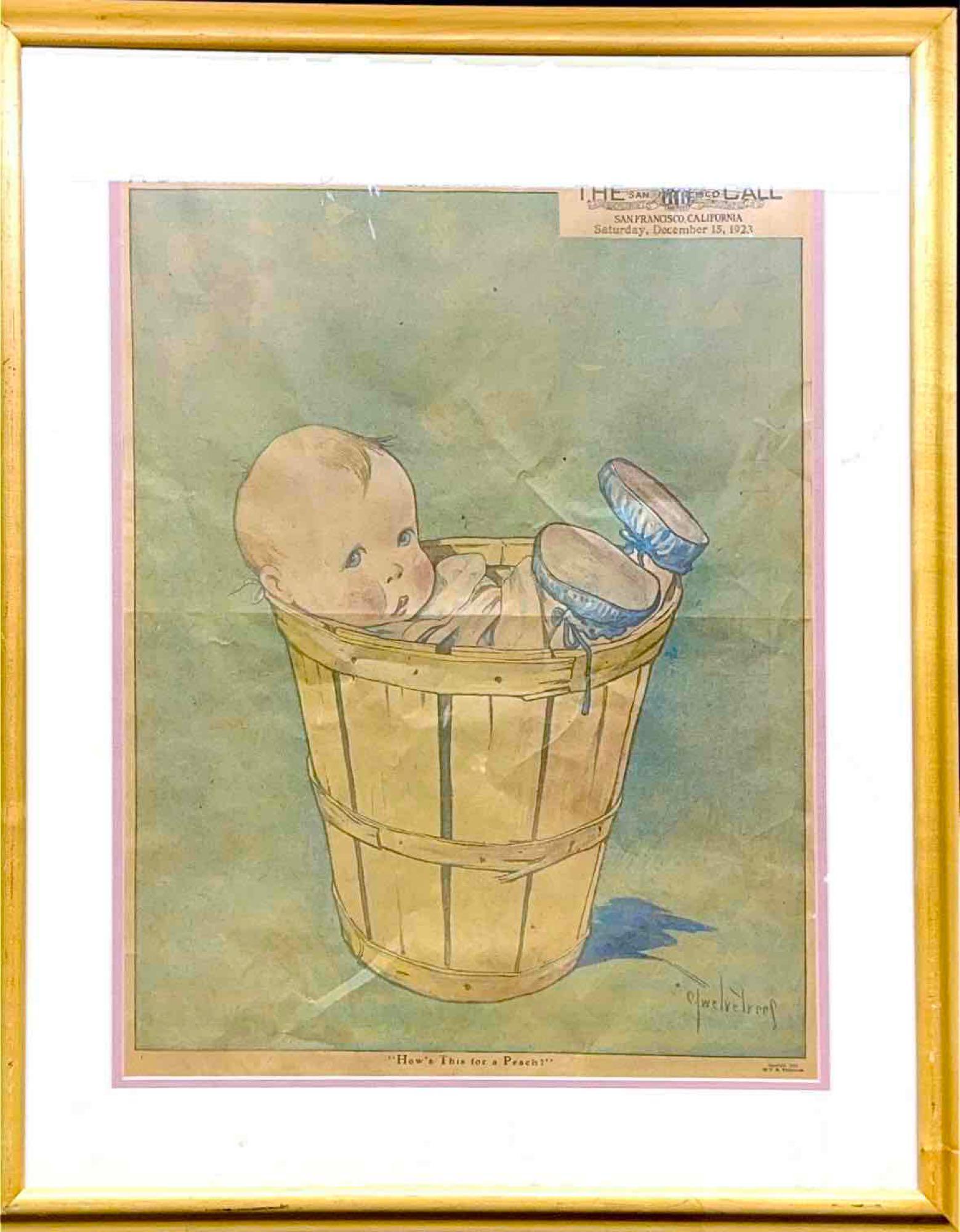 Basketful of Babies, from Charles Twelvetrees, Newspaper Page, 1923