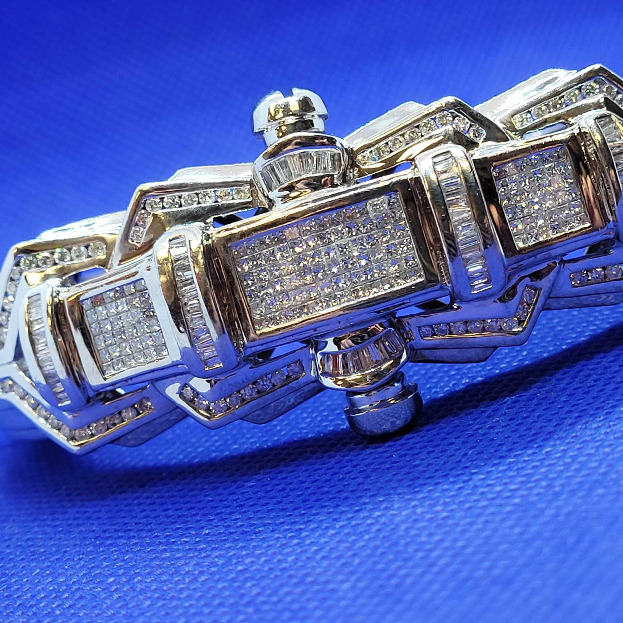Greg Valentines Pro Wrestler 14k White Gold With Diamond Bracelet BBA Authentication