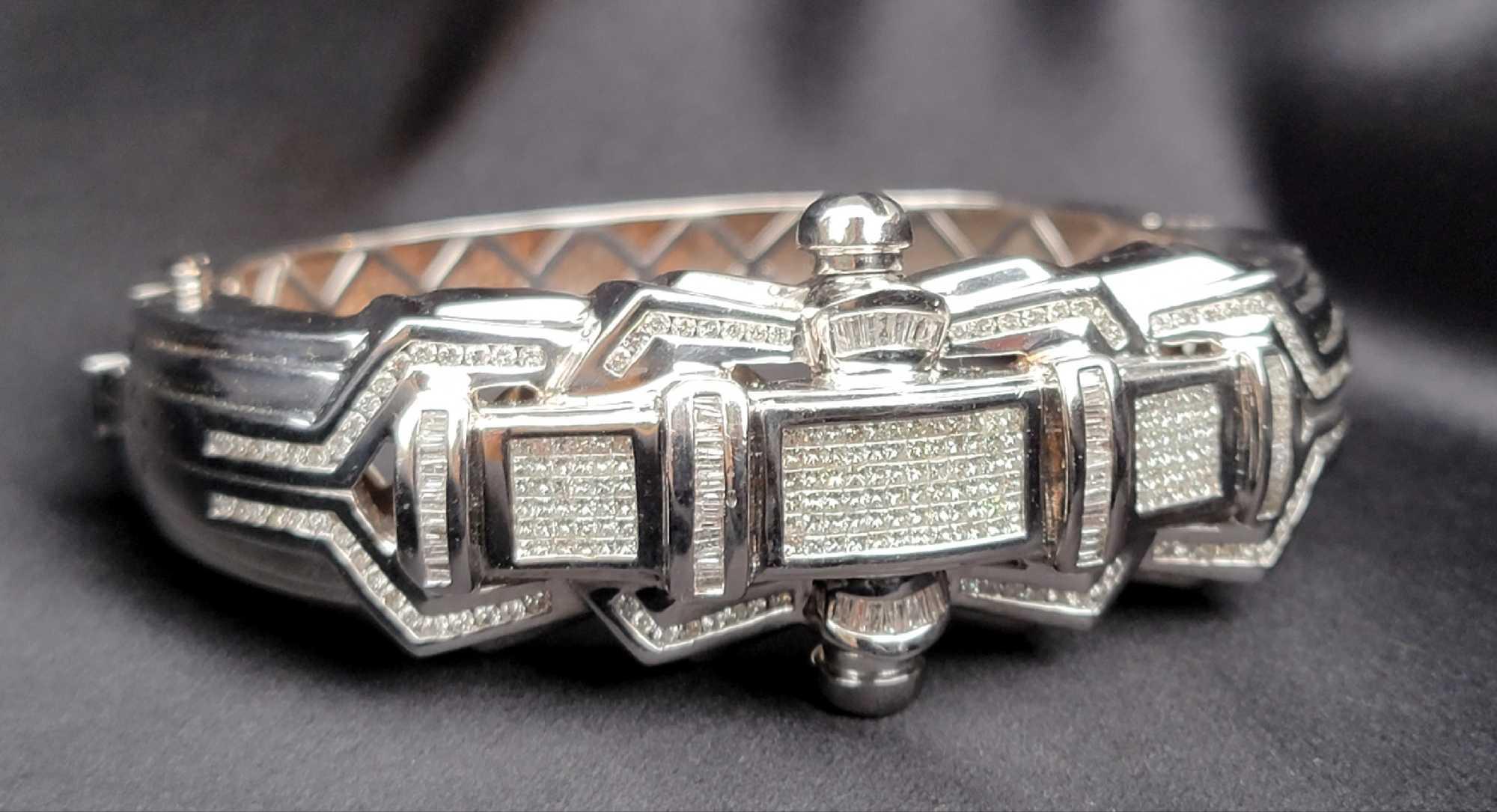 Greg Valentines Pro Wrestler 14k White Gold With Diamond Bracelet BBA Authentication