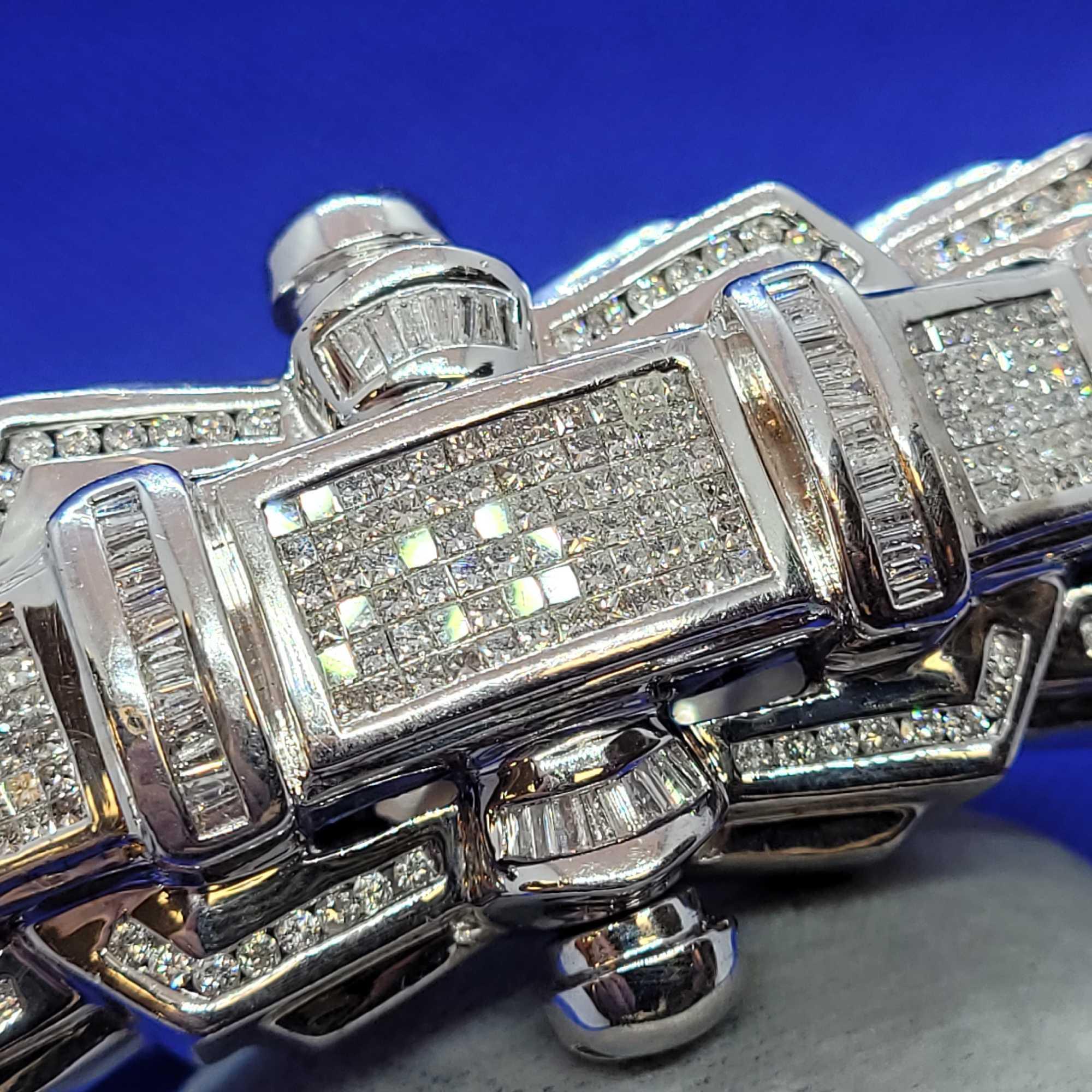 Greg Valentines Pro Wrestler 14k White Gold With Diamond Bracelet BBA Authentication