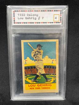 1933 Delong Gum Company Lou Gehrig #7 BBA Graded Card