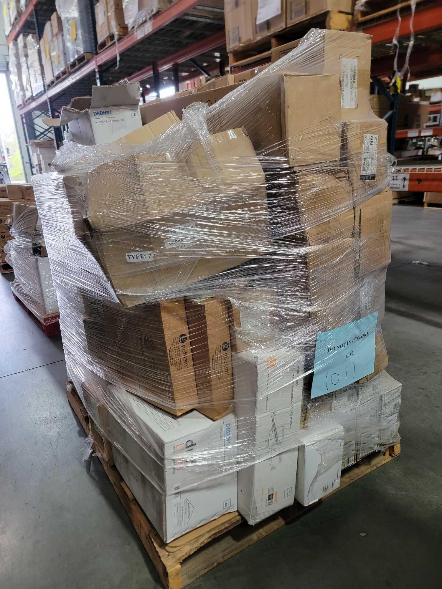 Pallet of Contruction Overstock, Lithonia Lighting, etc