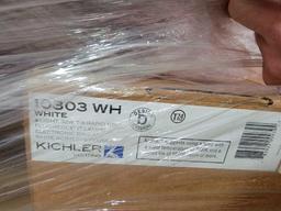 Pallet of Overstock Lighting, Kichler Lamps + Ballasts, Fixtures, 4 Light Chrome