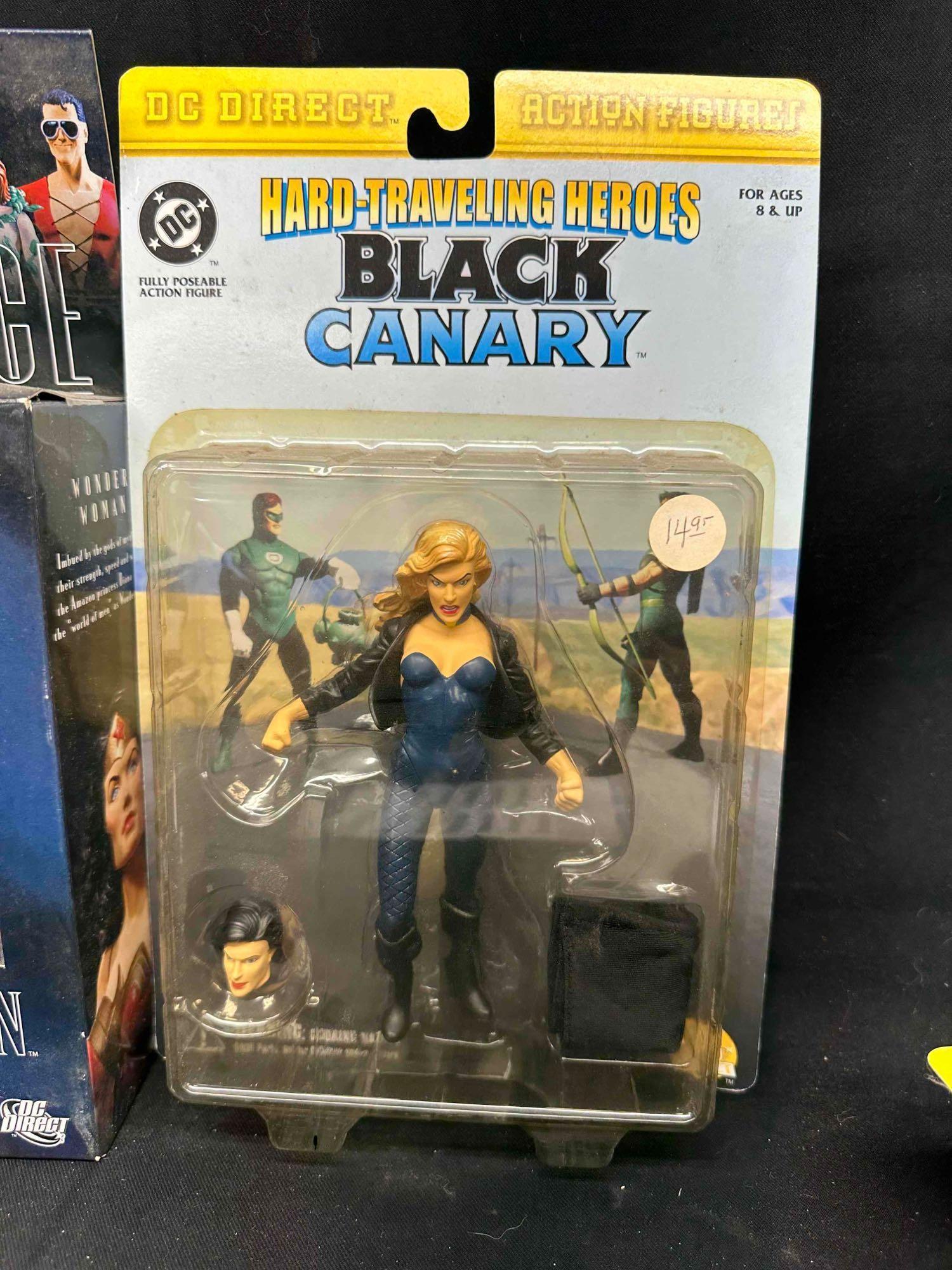 Early DC Direct Action Figures. MOC Justice League Wonder Woman. Green Lantern Black Canary more