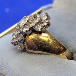 14k Gold Ring with 19 Set diamonds Beautiful