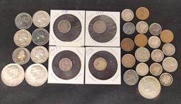 Lot of US Coins Silver Quarters Dimes Wheat Pennys Halfs