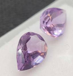 Set of Pear cut Purple Amethyst Gemstone 2.38ct