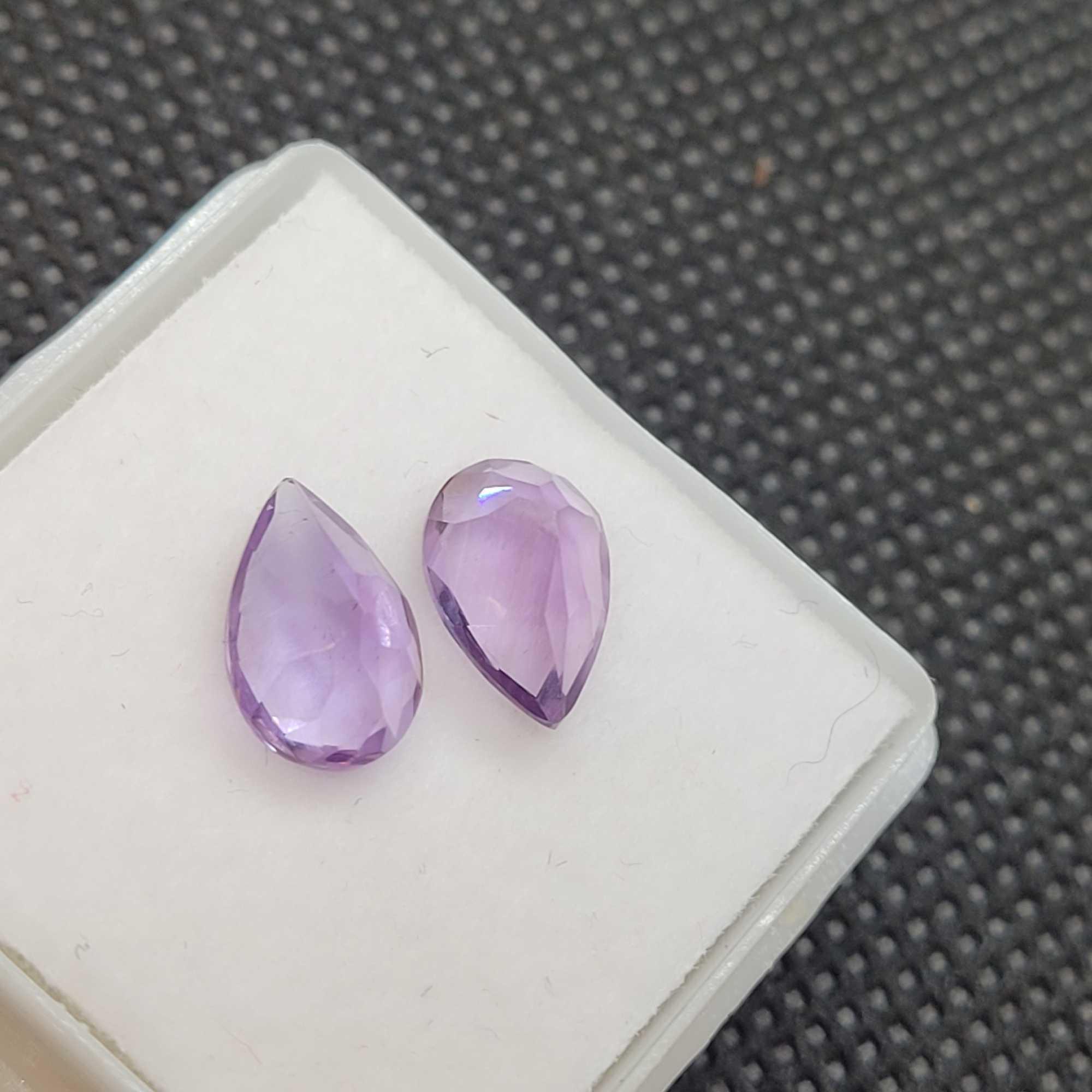 Set of Pear cut Purple Amethyst Gemstone 2.38ct